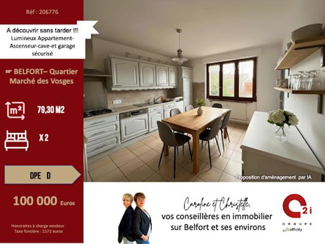 Vente Appartement 4 pièces 79.3 m2 Belfort