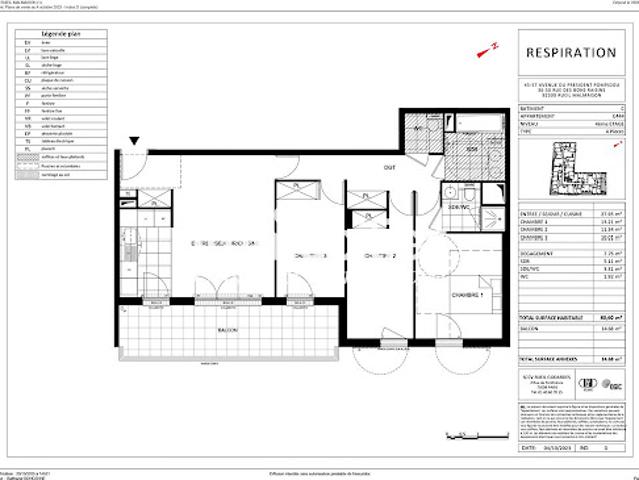 Vente Appartement 4 pièces 80.86 m2 Rueil Malmaison