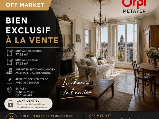 Vente Appartement 4 pièces 87.63 m2 Clamart
