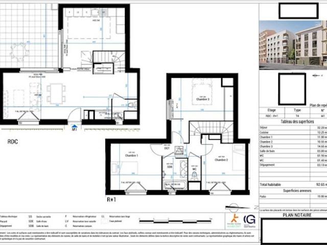 Vente Appartement 4 pièces 93 m2 Villeurbanne