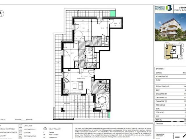 Vente Appartement 4 pièces 95 m2 Ville la Grand