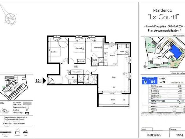 Vente appartement 4 pièces Arzon 56