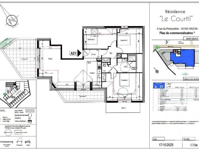 Vente appartement 4 pièces Arzon 56