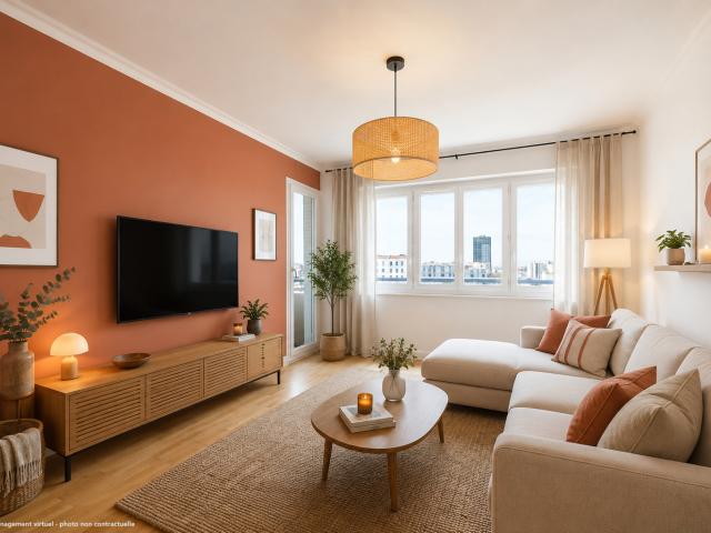 Vente appartement 4 pièces en étage élevé vue sans vis à vis balcons métro et tramway à proximité