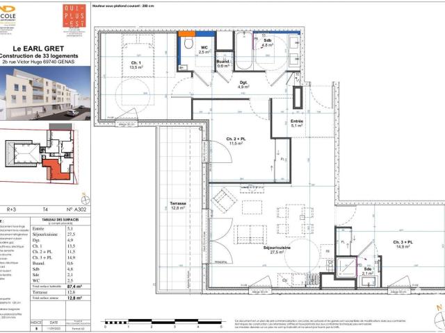 Vente appartement 4 pièces Genas 69