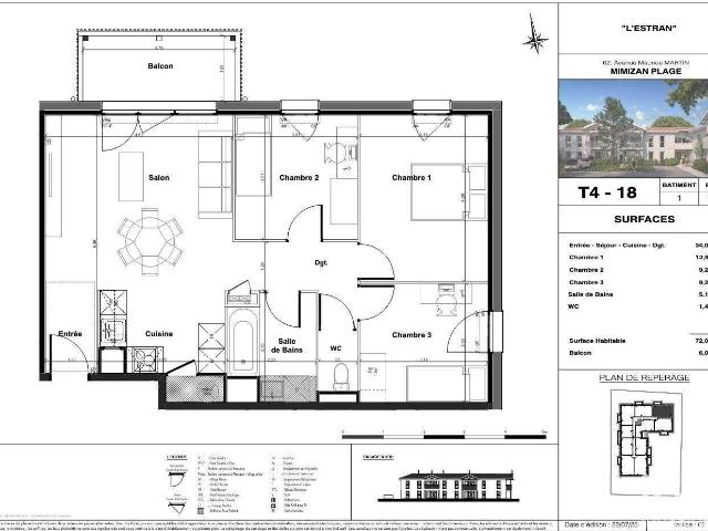 Vente appartement 4 pièces Mimizan 40