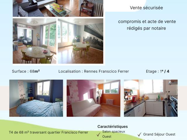 Vente appartement 4 pièces Rennes 35