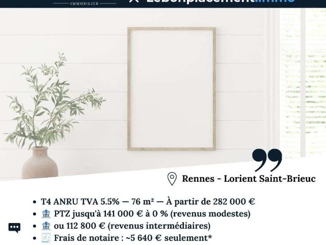 Vente appartement 4 pièces Rennes Lorient Saint Brieuc 35