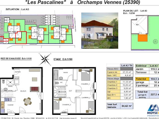 Vente Appartement 5 pièces 84.42 m2 Orchamps Vennes