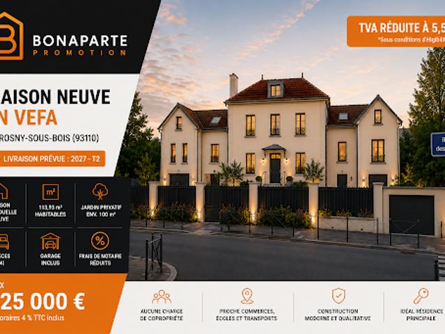 Vente Appartement 5 pièces 114 m2 Rosny sous Bois