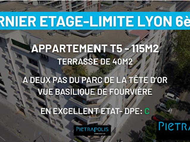 Vente Appartement 5 pièces 115.48 m2 Villeurbanne