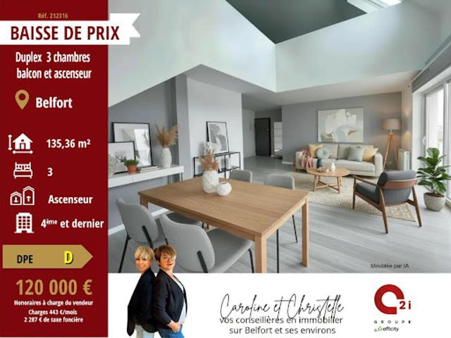 Vente Appartement 6 pièces 135.36 m2 Belfort