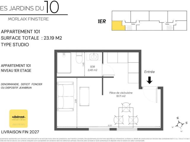 Vente appartement 1 pièce Morlaix 29