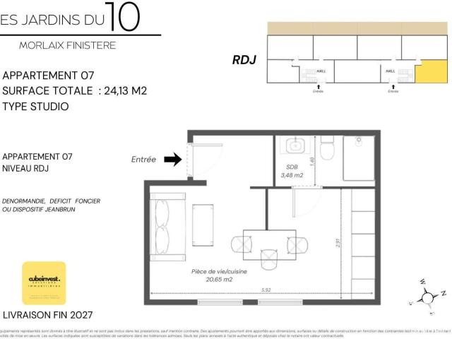 Vente appartement 1 pièce Morlaix 29