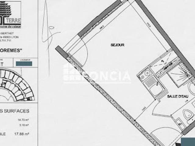 Vente Appartement 1 pièce 18.64 m2 Lyon 9ème
