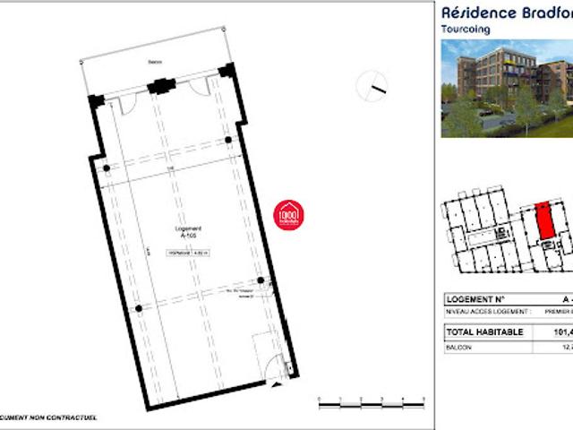 Vente Appartement 1 pièce 101.41 m2 Tourcoing