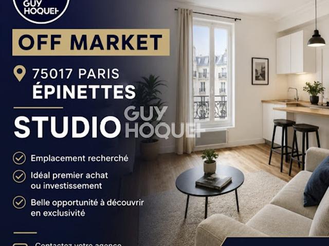 Vente Appartement 1 pièce 24.57 m2 Paris 17ème