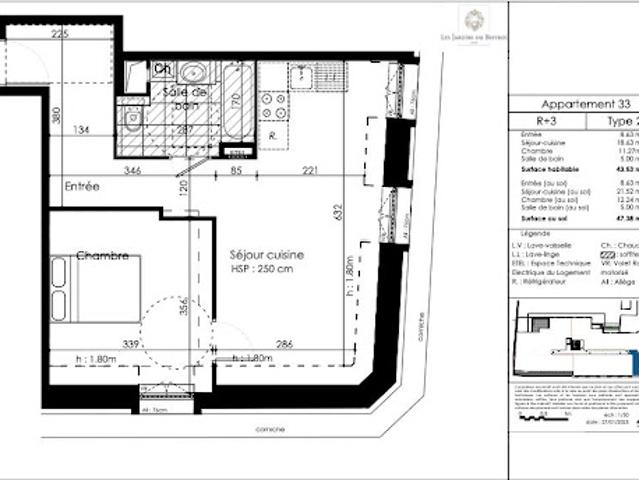 Vente Appartement 2 pièces 43.53 m2 Arras