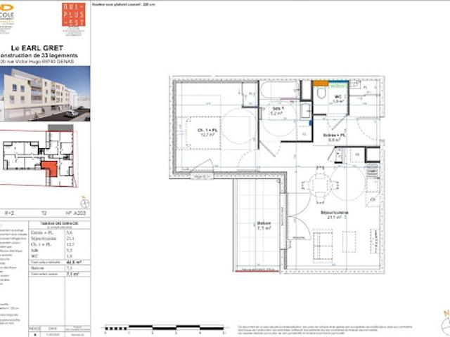 Vente Appartement 2 pièces 45 m2 Genas