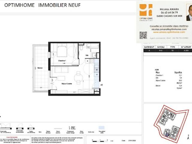 Vente Appartement 2 pièces 46 m2 Villeneuve Loubet
