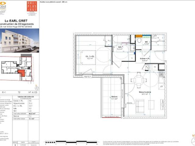 Vente Appartement 2 pièces 46 m2 Genas