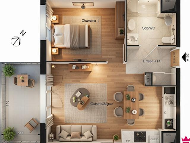 Vente Appartement 2 pièces 46 m2 Saint Ferréol