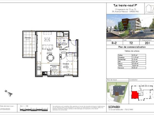 Vente Appartement 2 pièces 52.67 m2 Pau