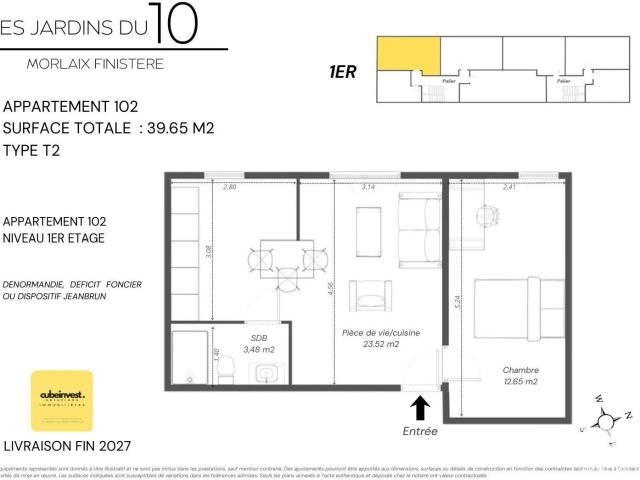Vente Appartement 2 pièces