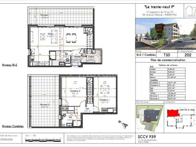 Vente Appartement 2 pièces 74.36 m2 Pau
