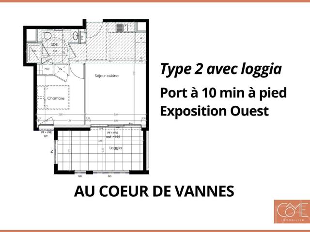 Vente appartement 2 pièces Vannes Centre Ville 56