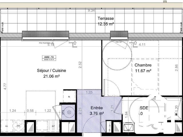 Vente appartement 2 pièces Carpiquet 14