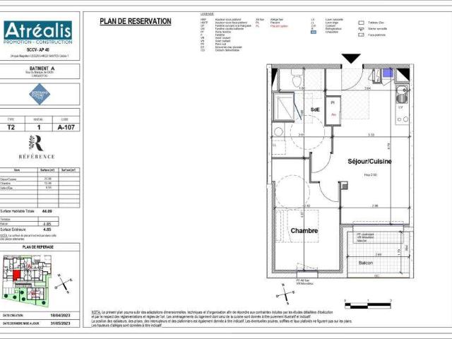 Vente appartement 2 pièces Carquefou 44