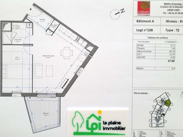Vente appartement 2 pièces Épron 14