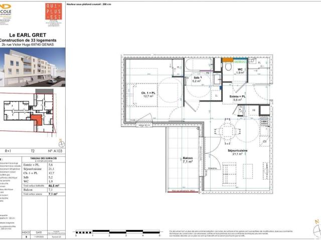 Vente appartement 2 pièces Genas 69