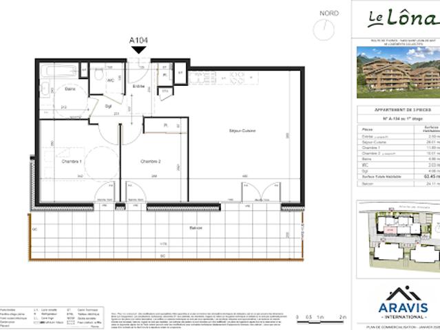 Vente Appartement 3 pièces 63.45 m2 Saint Jean de Sixt