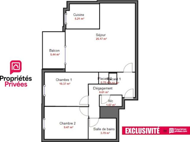 Vente Appartement 3 pièces 63.78 m2 Agen
