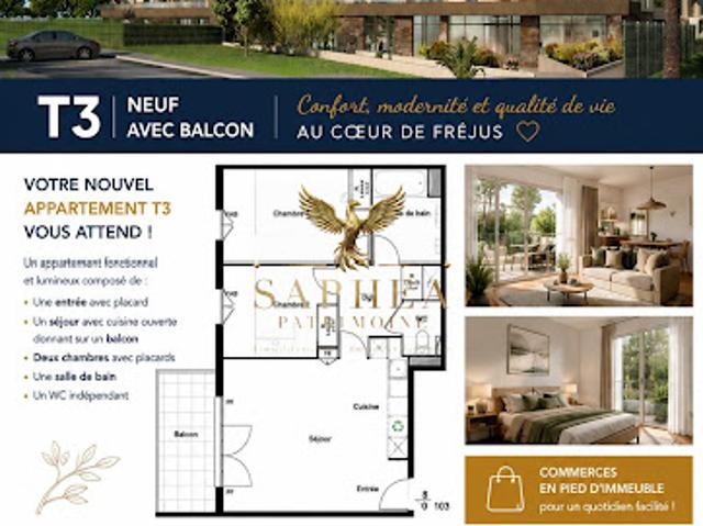 Vente Appartement 3 pièces 63 m2 Frejus