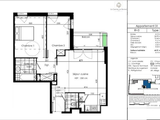 Vente Appartement 3 pièces 60 m2 Arras