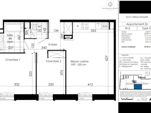 Vente Appartement 3 pièces 60 m2 Arras