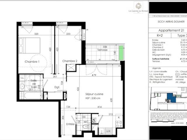 Vente Appartement 3 pièces 61 m2 Arras