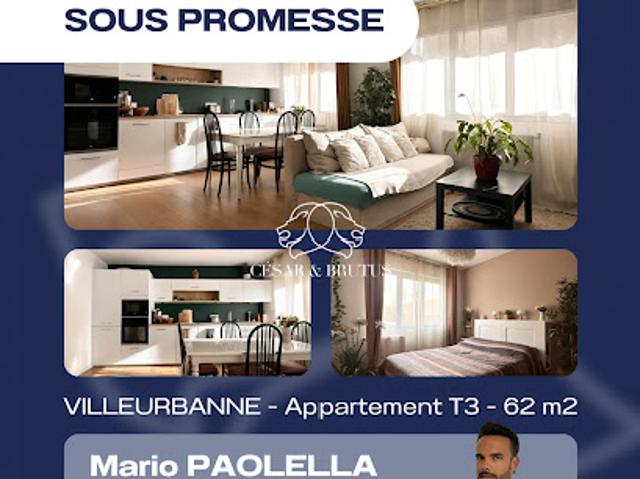 Vente Appartement 3 pièces 62.45 m2 Villeurbanne