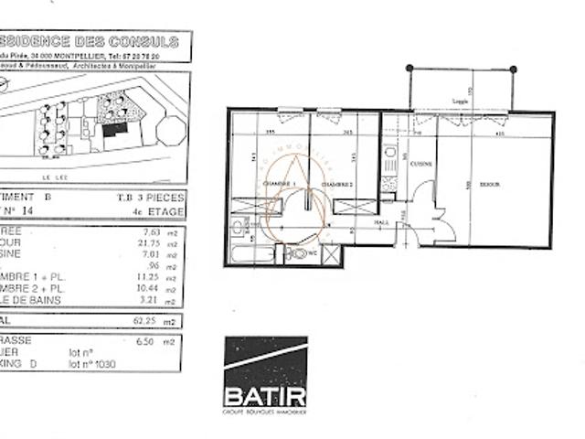 Vente Appartement 3 pièces 62.25 m2 Montpellier