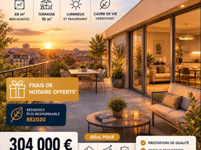 Vente Appartement 3 pièces 62 m2 Romainville