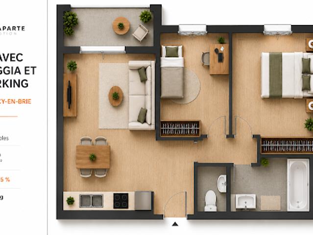 Vente Appartement 3 pièces 62 m2 Sucy en Brie