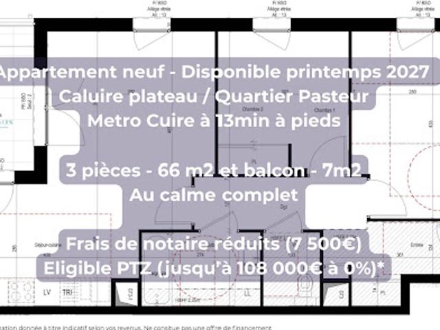 Vente Appartement 3 pièces 65.6 m2 Caluire et Cuire