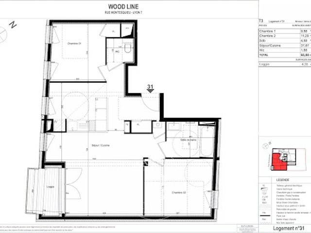 Vente Appartement 3 pièces 65.8 m2 Lyon 7ème