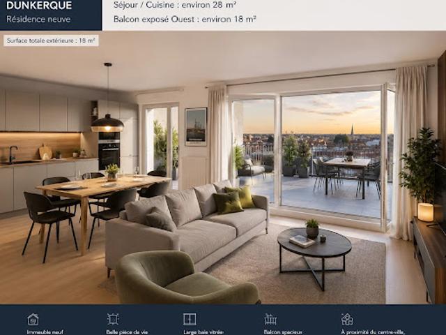 Vente Appartement 3 pièces 65 m2 Dunkerque
