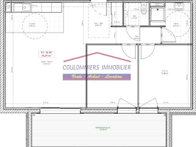 Vente Appartement 3 pièces 66.35 m2 Coulommiers