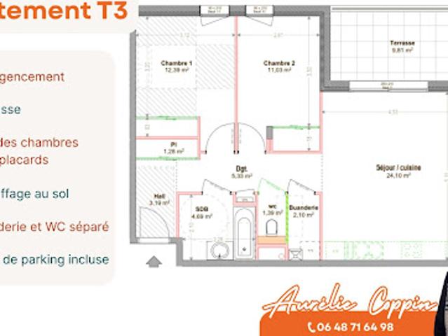 Vente Appartement 3 pièces 66 m2 Tignieu Jameyzieu