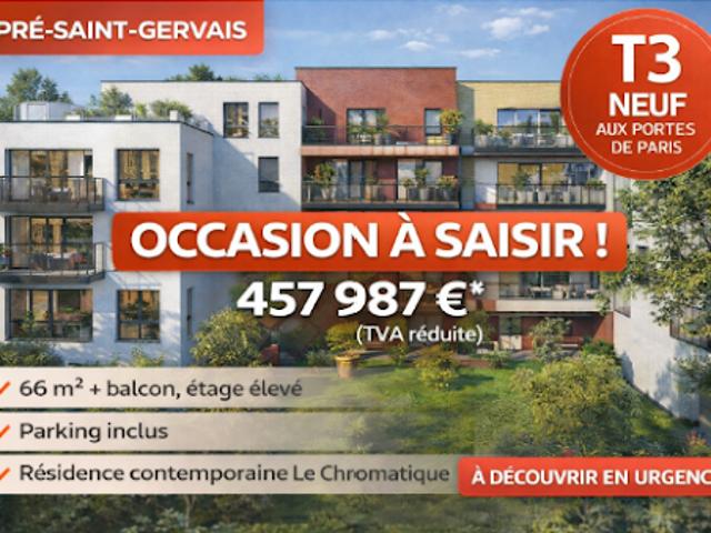 Vente Appartement 3 pièces 66 m2 Le Pré Saint Gervais